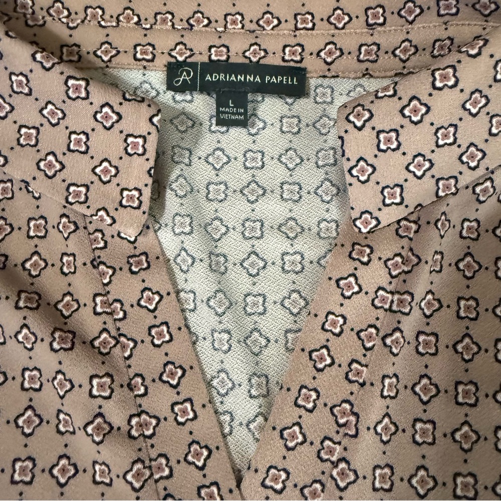 Adrianna Papell Blush Pink Floral Patterned Blouse